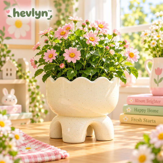 𝒉𝒆𝒗𝒍𝒚𝒏™ Arched Pedestal Ceramic Planter