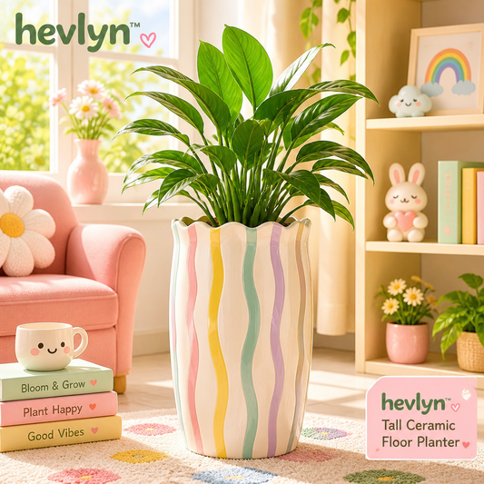 𝒉𝒆𝒗𝒍𝒚𝒏™ Tall Ceramic Floor Planter