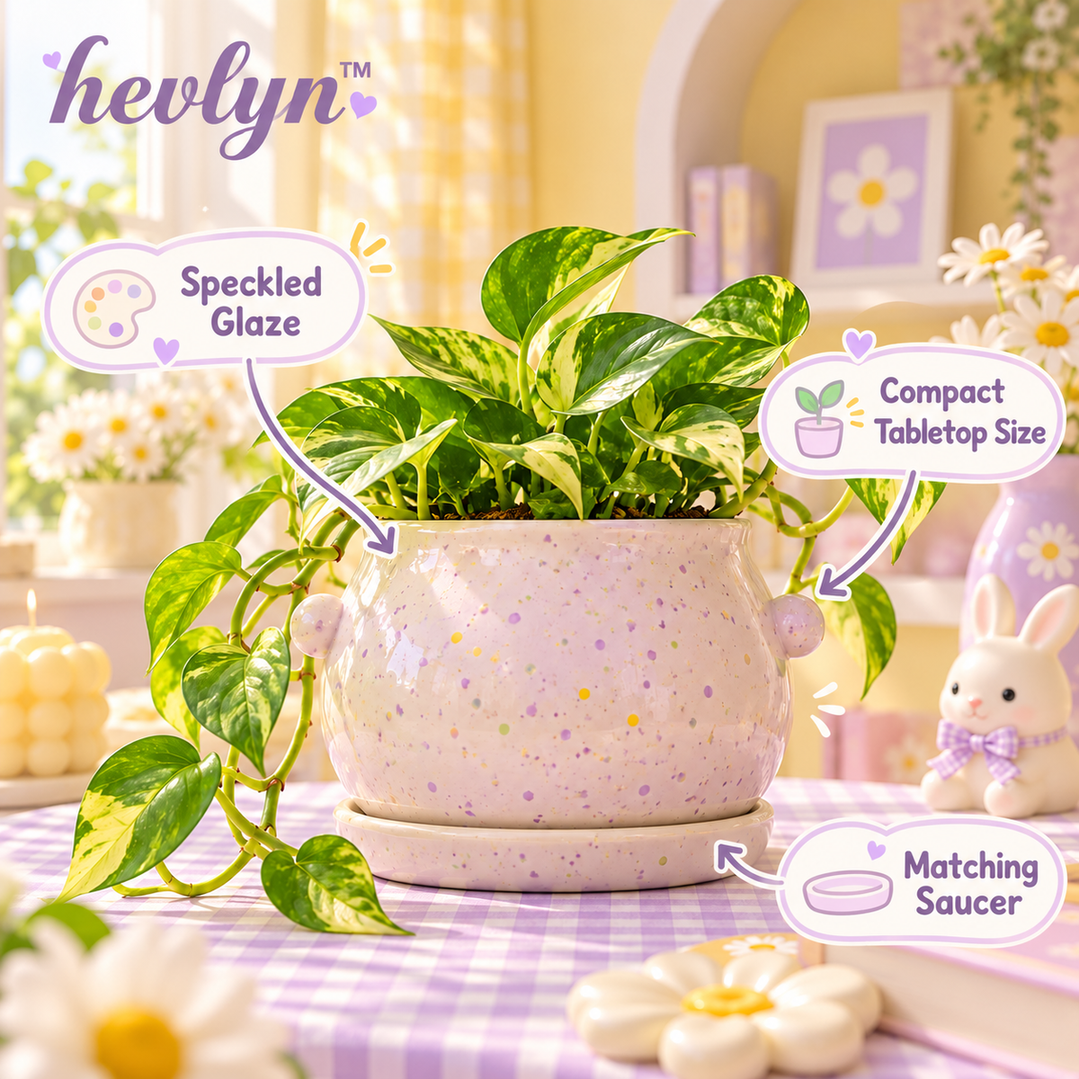 𝒉𝒆𝒗𝒍𝒚𝒏™ Speckled Ceramic Tabletop Pot