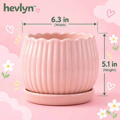 𝒉𝒆𝒗𝒍𝒚𝒏™ Vertical Ribbed Ceramic Planter